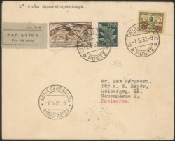 Regno - Vittorio Emanuele III - Posta Aerea e Aerogrammi - Primo Volo Roma Copenhagen 1.5.32 (Longhi 2631)