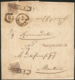 Antichi Stati Italiani - Lombardo Veneto - Annullamenti  - Milano (R53 - P.ti 12)