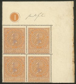 Regno - Vittorio Emanuele III - Servizi - Quartina del 10 cent ocra arancio (1)