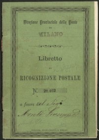 Regina Vittoria - Vittorio Emanuele III - Servizi - Libretto di ricognizione Postale completo delle 10 pagine con apposta su ciascuna il 10 cent (1)