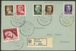 Occupazioni II guerra mondiale - Occuopazione Croata - Sebenico - Sebenico - I cinque valori soprastampati (1/5)