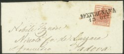 Antichi Stati Italiani - Lombardo Veneto - Annullamenti  - Montagnana (stampatello dritto - P.ti 6)