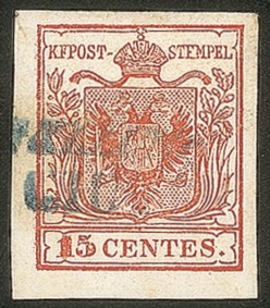 Antichi Stati Italiani - Lombardo Veneto - Annullamenti  - Montebelluna (stampatello inclinato - P.ti R3)