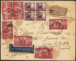 Italia - Repubblica - Sei esemplari del 100 lire Democratica (565) + quartina del 20 lire (561)