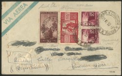 Italia - Repubblica - Falsi di Bueons Aires - Falso di Buenos Aires - I tiratura - busta affrancata con 100 lire Democratica (F565)