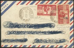 Italia - Repubblica - Falsi di Bueons Aires - Falso di Buenos Aires - IV tiratura - Aerogramma affrancato con due 100 lire Democratica (F565C)