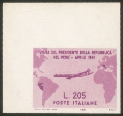 Italia - Repubblica - 1961 - Prova del Gronchi Rosa (921) su carta bianca senza gomma