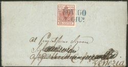 Antichi Stati Italiani - Lombardo Veneto - Annullamenti  - Rovigo (azzurro - P.ti 11) - 15 cent (3a)